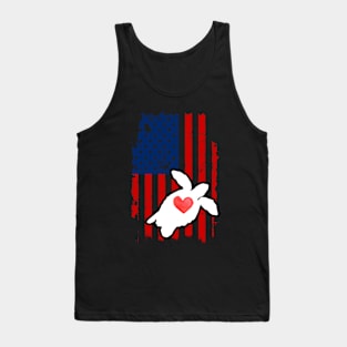 Turtle Merica Usa American Flag Tank Top